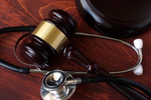 gavel and a stethoscope